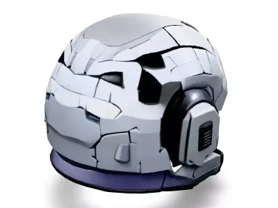 Scifi Helmet Futuristic Headgear Low-poly 3D model