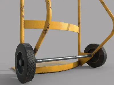 Hand Trolley Drumtruck  Low-poly 3D model