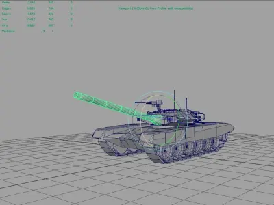 T-90 Main Battle Tank Low-poly 3D model