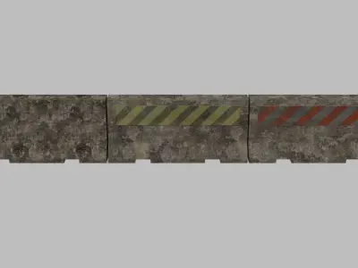 Concrete Barriers Low-poly 3D model purchase