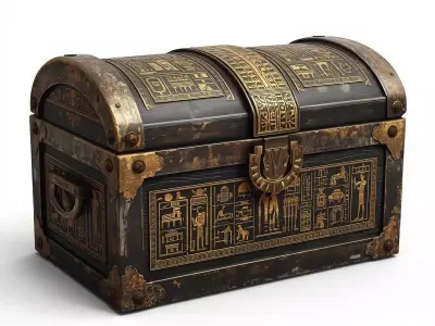 Ancient Egyptian Treasure Chest Asset Low-poly 3D model