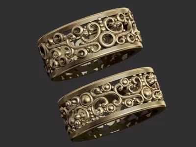 Arabesque Male and Female Ring 3D print model