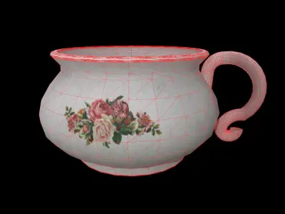 Old Vintage Chamber Pot Low-poly 3D model