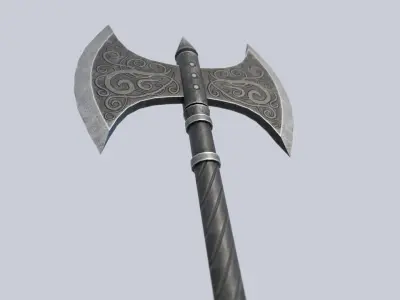 Fantasy axe Low-poly 3D model