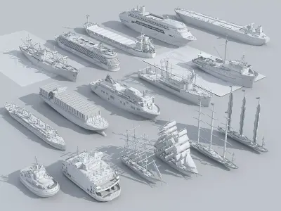 16 Ship 3D Model Pack 3D model
