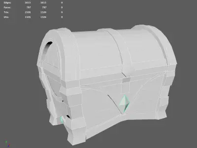 Stylized low poly chests Low-poly 3D model