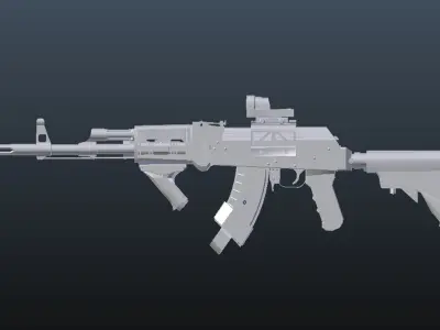 Tactical AK47 Low-poly 3D model