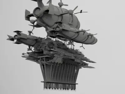 Grand Cathedral Airship 8 3D model 3D model