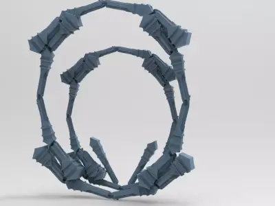 Indian Inspired pillar portal Grand  Low-poly 3D model