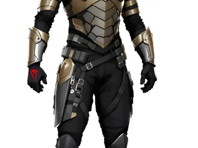 Vanguard of the Obsidian Order Elite Sentinel Armor Set Low-poly 3D model