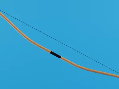 Longbow wooden stick Low-poly 3D model