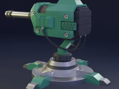 Sci-fi Turret Free low-poly 3D model