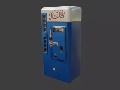 Vintage Pepsi Vending Machine Low-poly 3D model