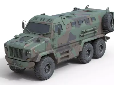 Kraz Shrek Military Vehicle  Low-poly 3D model