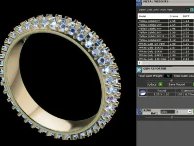 Dainty Cluster Diamond Infinity Band Size4 3D print model