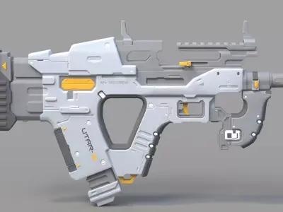 Science Fiction Gun 2 - Semi-Auto Rifle 3D model