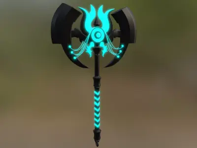 Low poly axe model Low-poly 3D model