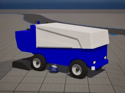 Zamboni Low Poly Rigged Low-poly 3D model
