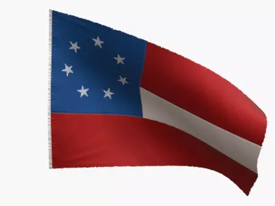 US Flag 1st National Confederate Low-poly 3D model