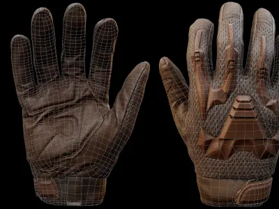 Tactical Gloves 026 Low-poly 3D model
