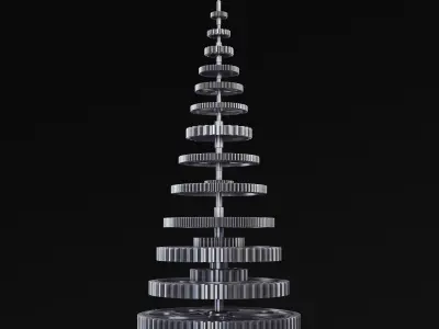 Stylized Gear Christmas Tree v 1 3D model