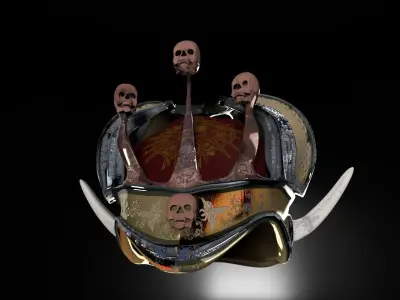Ornate Gothic Fantasy Helmet 3D model