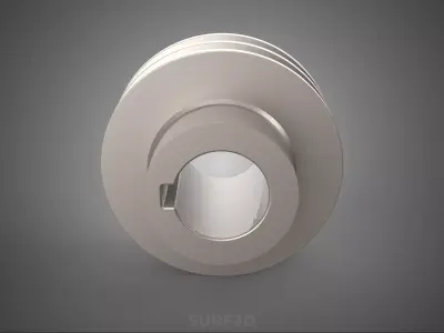 STANDARD 2 TWO DOUBLE GROOVE TRACK PULLEY SHEAVE WHEEL BELT GEAR 3D model
