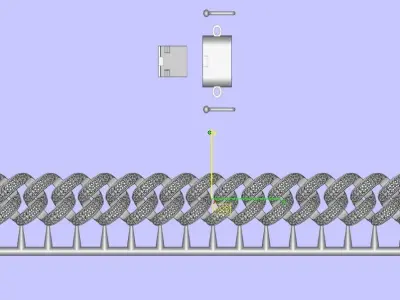 Unique Hexagon Shape Cuban Chain Cad File 3D print model