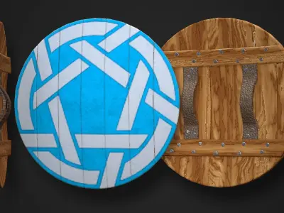 Round Shield01 Low-poly 3D model