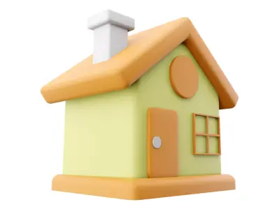 House cartoon icon 3D model