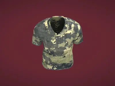 Military Outfit - T-shirt Low-poly 3D model 3