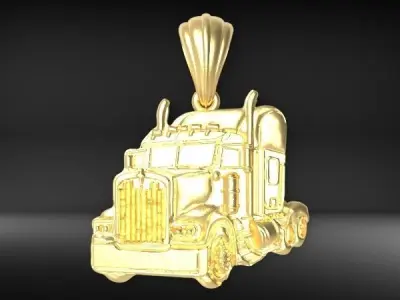 Semi Trailer Truck Pendant Necklace Jewerlry 3D print model get