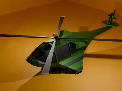 Helicopter Low-poly 3D model purchase