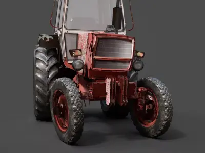 Classic Agricultural Tractor - Detailed Retro Farm Vehicle 3D model