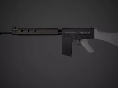 FN FAL Rifle  Game Ready Rigged and Animated Weapon Asset Low-poly 3D model