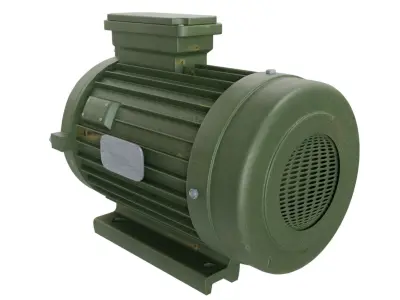 Electrical Asynchronous Motor Low-poly 3D model