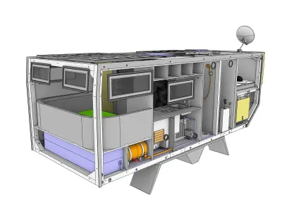 camper model box  for RC truck fully 3d printable STL 3D print model