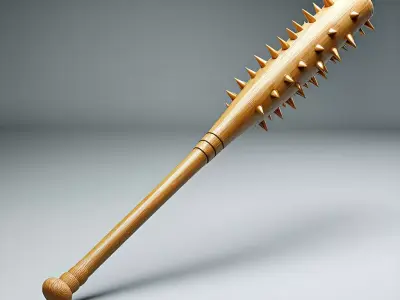 Realistic Spiked Wooden Club 3D Model Low-poly 3D model