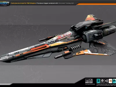 SF Fighter RX6 Low-poly 3D model