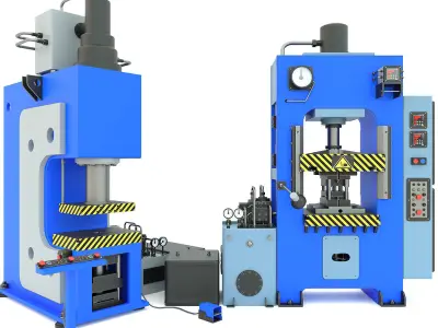 Industrial machine tool hydraulic press D2430 and PYE250A 3D model