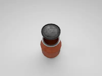 Plastic Barrels orange and blue Free low-poly 3D model
