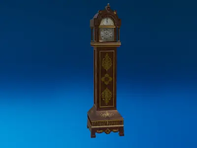 Grandfather Clock Jacobean Low-poly 3D model