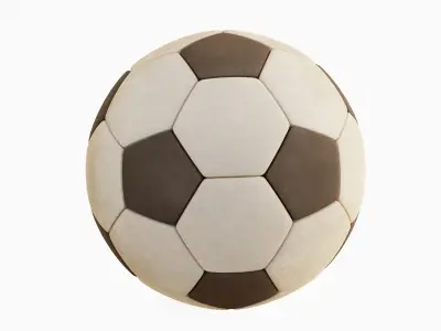 Old Leather Soccer Ball 03 3D model