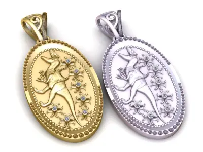 Royal Dino Emblem Pendant 3D print model