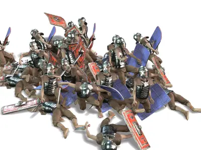 Low poly Legion unit dies with animation  Low-poly 3D model