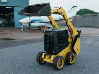 Skid Steer Wheeled Low-poly 3D model