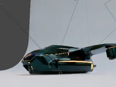 Spaceship Cruiser Low-poly 3D model