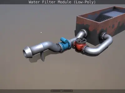 Water Filter Module Low-Poly Version  Low-poly 3D model