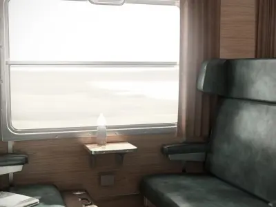 Old Train Interior 05 3D model