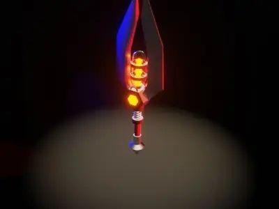 Steampunk sword Low poly Low-poly 3D model